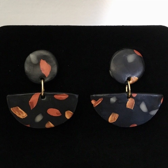 Jewelry - Handmade clay terrazzo stud earrings